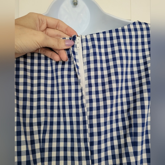 NWOT Blue & White Collectif Eyelet Trim Giulietta Mini Gingham Print Dress - Picture 13 of 14